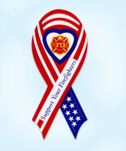 Auto, Ribbon, Magnet, Firefighter, American, Stars and Stripes