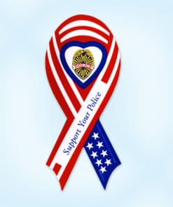Police, Auto, Ribbon, Support, Magnet