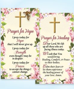 Prayer For Hope, Prayer for Healing, Catholic Prayer, card, Gold, Angel, Pin