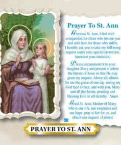 Holy, Prayer, Card, Scalloped, Die Cut, Saint Ann, Patron Saint