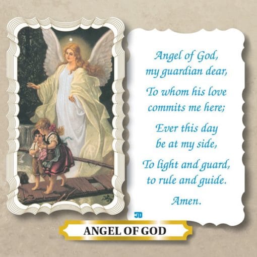 Holy, Prayer, Card, Scalloped, Die Cut, Angel Of God